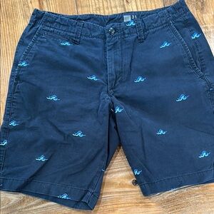 GAP Blue Flat Front Shorts with Nautical Design